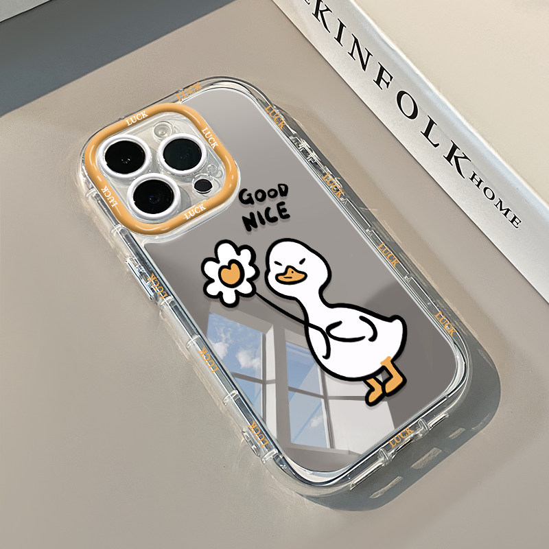 Phone Cases Drawing - 可愛い子猫と素敵な猫のエアクッションミラー付きスマホケース iPhone 17 15 14 16
