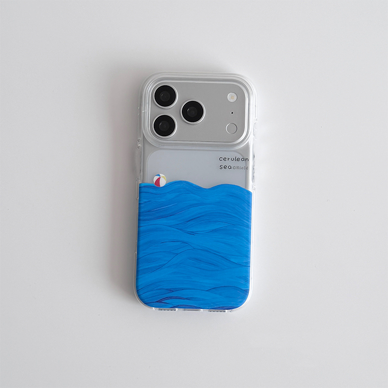 Phone Cases Drawing - 油絵風海面テクスチャのiPhoneケース iPhone 17 Air 16 Pro
