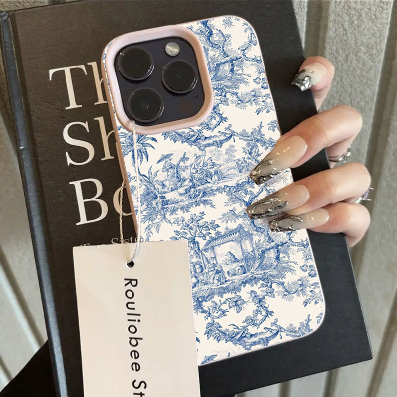 Phone Cases Trending - ファッションブルーホワイト磁器風スマホケース iPhone 17 16 15 14