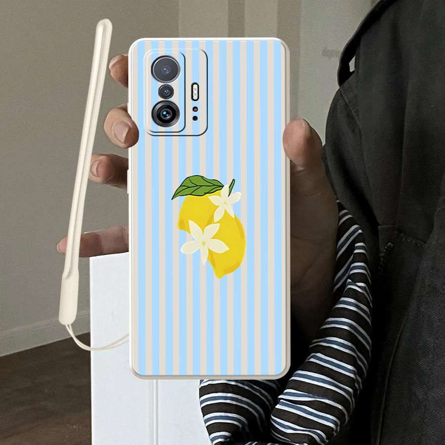 Phone Cases Iphone 11 - レモンクールストライプパターンケース Xiaomi Mi 11 12 Lite