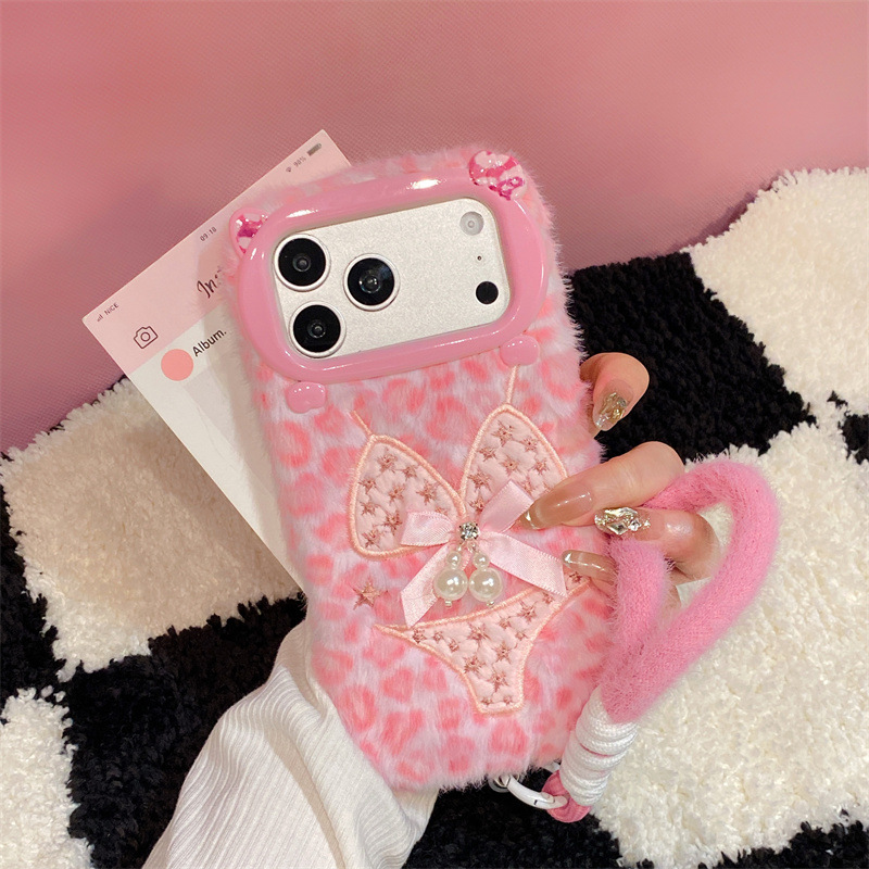 Phone Cases Iphone 11 - 高級感のあるレオパード柄ビキニプリントのぬいぐるみ風スマホケース iPhone 17 Air 16 15