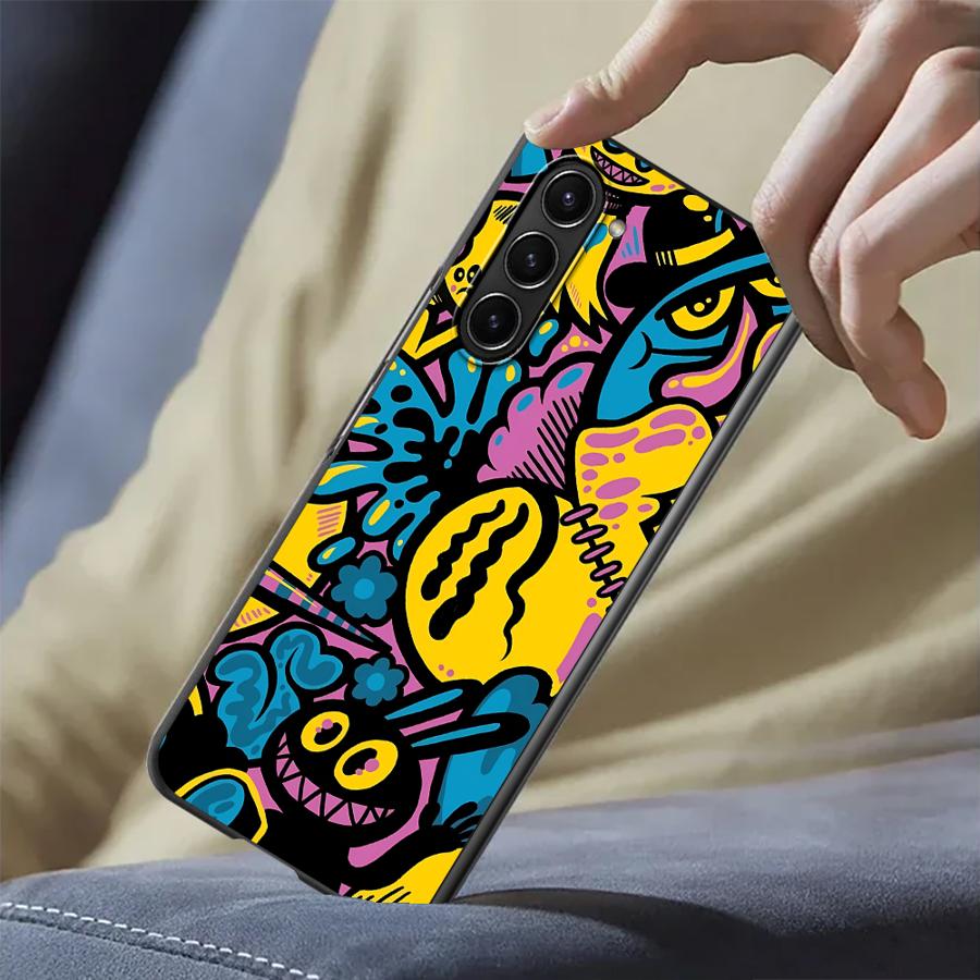 Phone Cases Z Fold 4 - 漫画落書きデザインケース Samsung Galaxy ZFold5 ZFold4 ZFold7