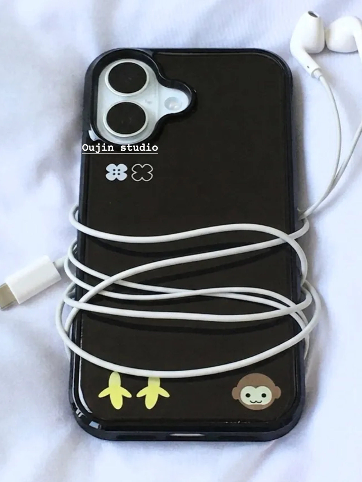 Phone Cases Yellow - 韓国のインスブラウンイエローバナナモンキー可愛い漫画風スマホケース iPhone 17 16 15 14