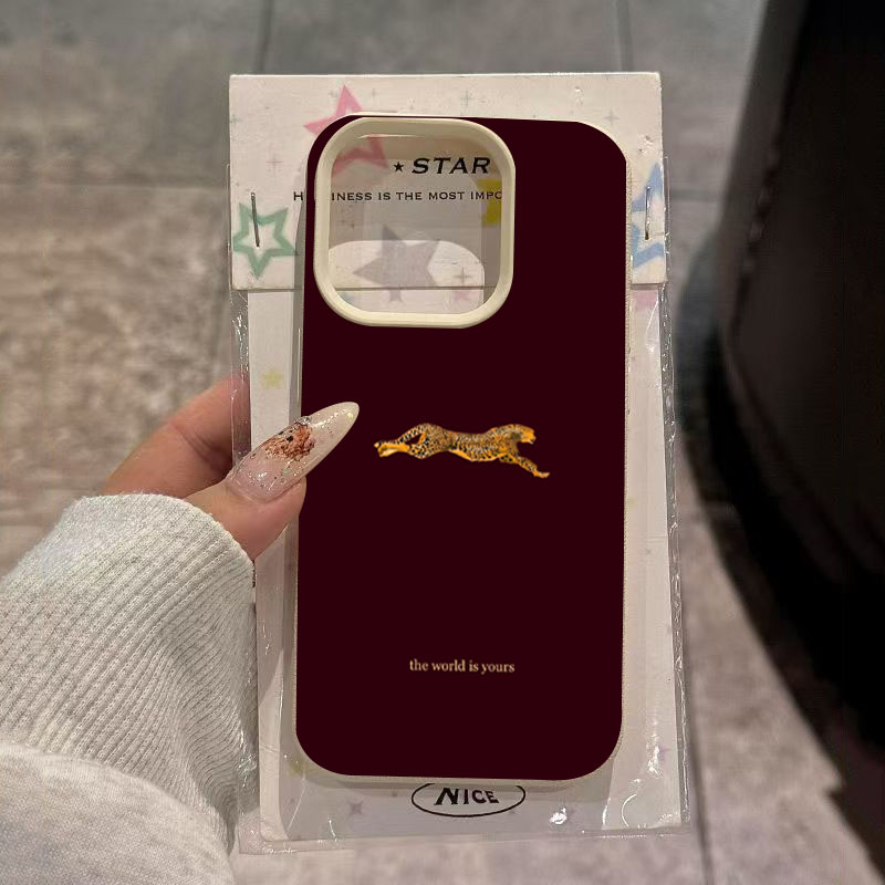 Phone Cases Trending - ミニマリストなヒョウ柄ランニングパターンのiPhoneケース iPhone 17 Pro、16、15、14 Plus、13、12、11 Pro