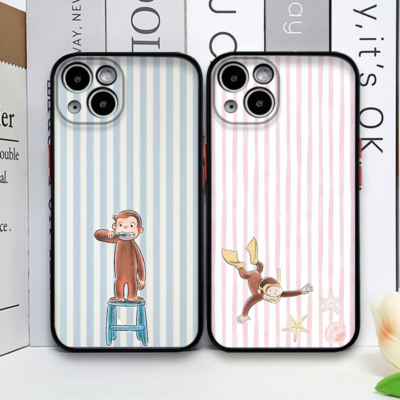 Phone Cases Iphone 11 - 漫画風ストライプ柄の猿が猫を抱くiPhoneケース iPhone 17 Pro Max Air