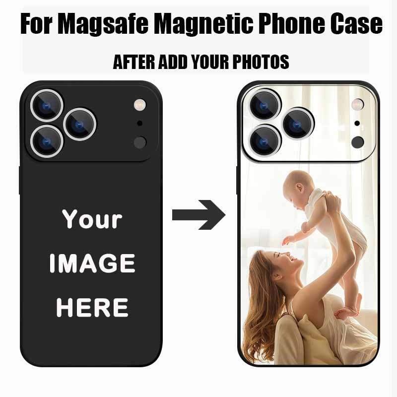 Phone Cases Custom - iPhone 17、16、15、14、13、12 Pro Max、17 Pro、Air、11、16e対応、マグネット式、写真入り、カスタム、ソフトカバー、Magsafe対応