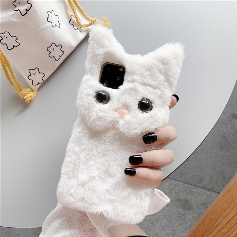 3Dキュートな漫画猫の毛皮のようなぬいぐるみ風スマホケース  - Phone Cases Iphone 11 のレビューと価格