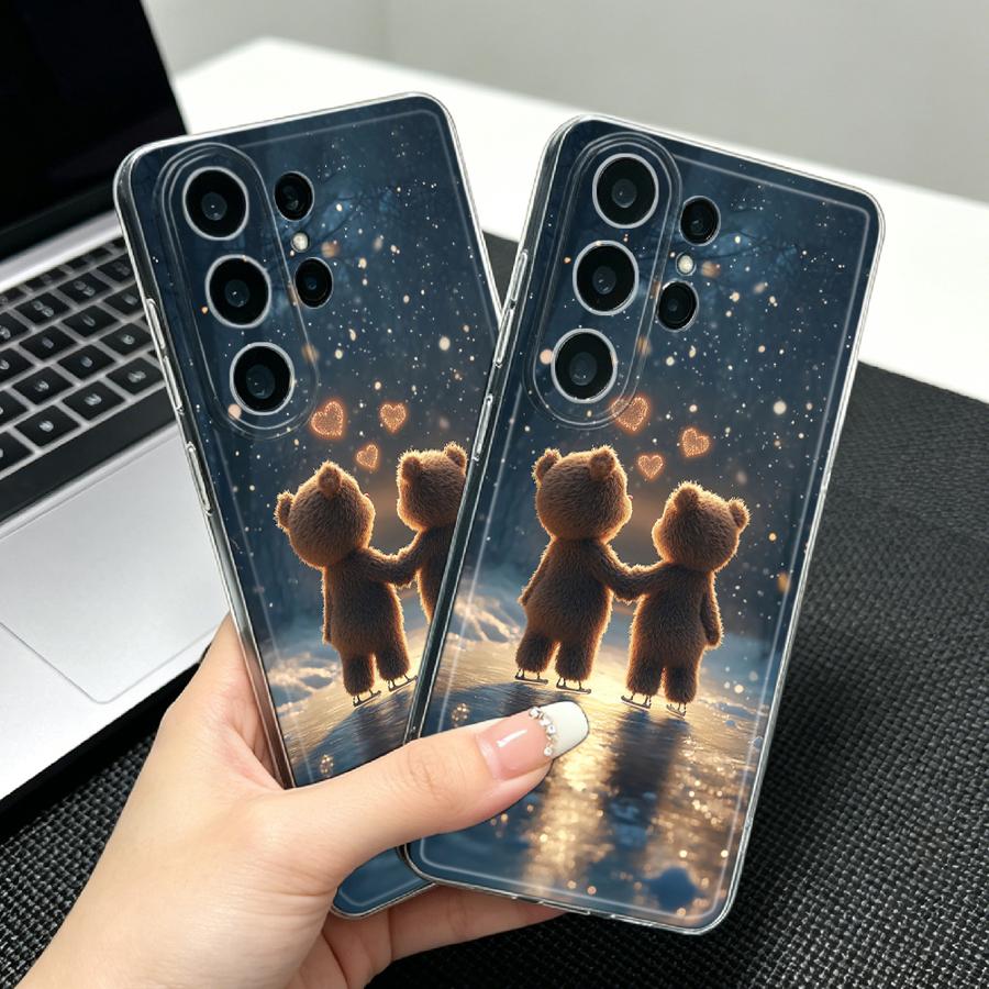 星空の下でカップルのくまさんプリントのスマホケース、Sams - Phone Cases Under $20 のレビューと価格
