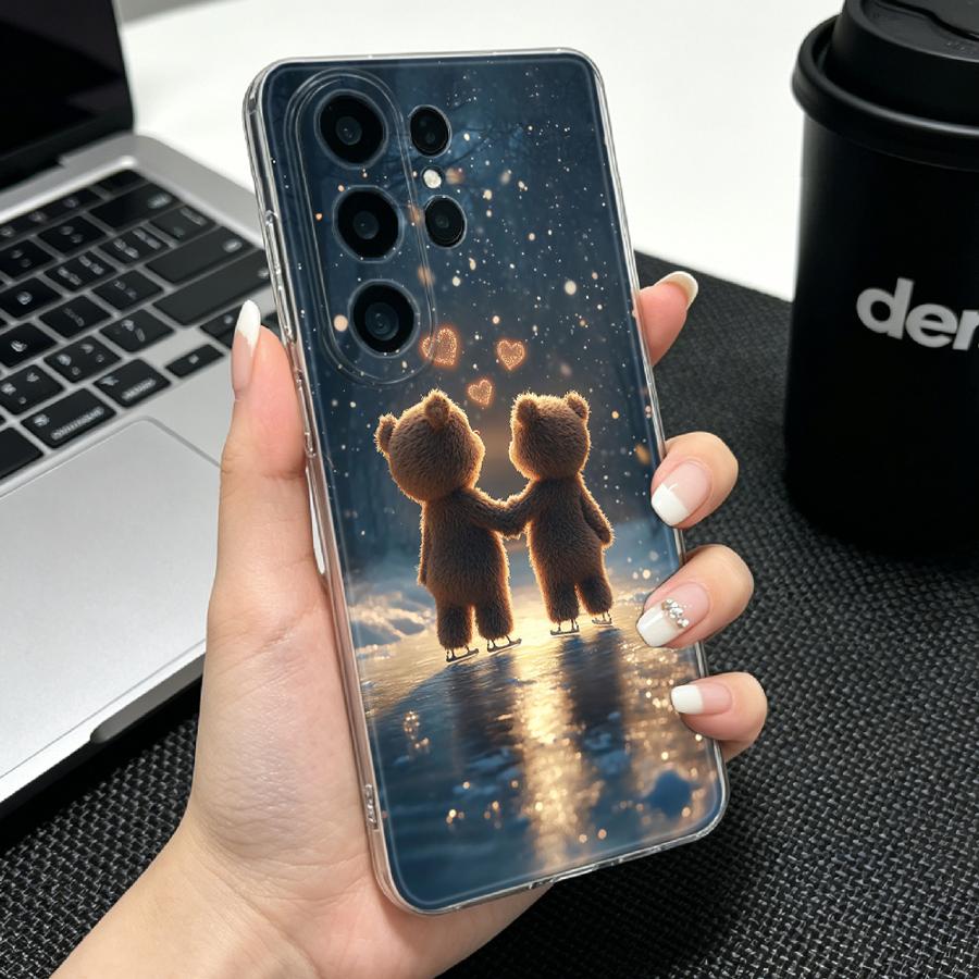 星空の下でカップルのくまさんプリントのスマホケース、Sams - Phone Cases Under $20 のレビューと価格