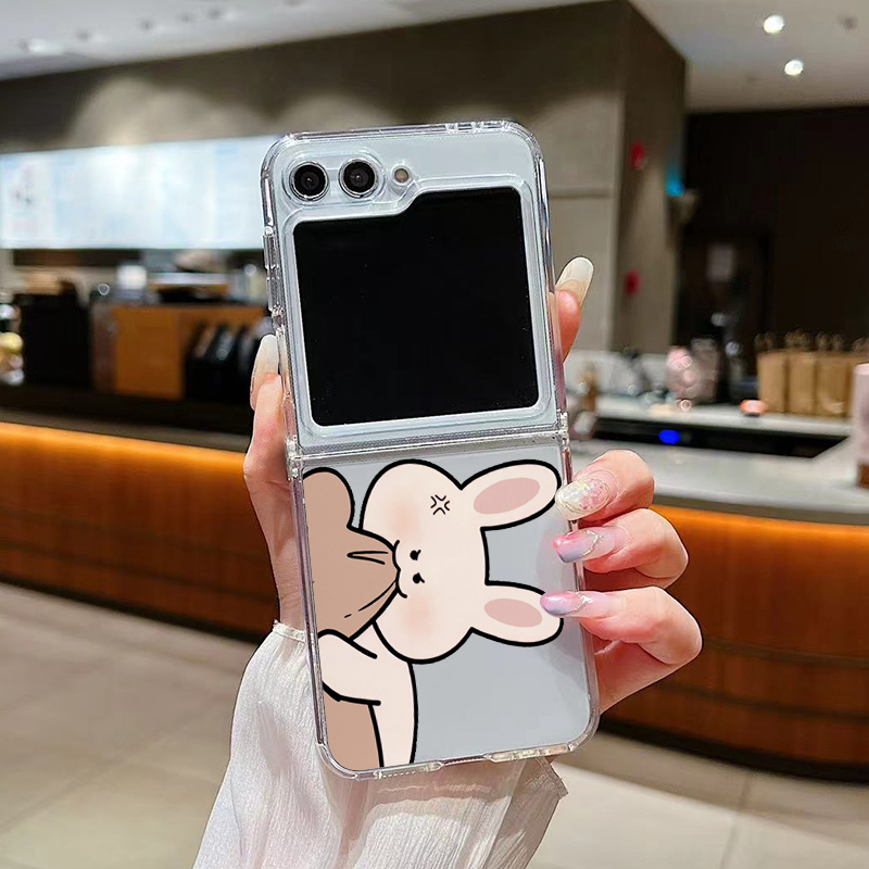 面白いバニーとクマのペアデザインクリアフォンケース、Sams - Phone Cases Z Fold 4 のレビューと価格