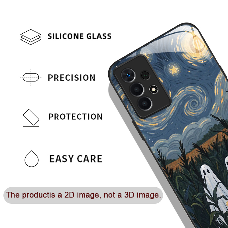 面白い幽霊の抽象芸術柄強化ガラス製スマホケース、Samsun - Phone Cases Drawing のレビューと価格