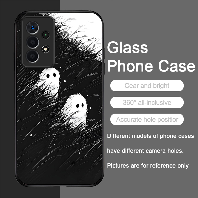 面白い幽霊の抽象芸術柄強化ガラス製スマホケース、Samsun - Phone Cases Drawing のレビューと価格