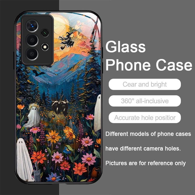 面白い幽霊の抽象芸術柄強化ガラス製スマホケース、Samsun - Phone Cases Drawing のレビューと価格