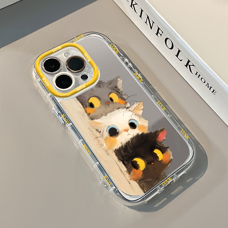 可愛い子猫と素敵な猫のエアクッションミラー付きスマホケース  - Phone Cases Drawing のレビューと価格