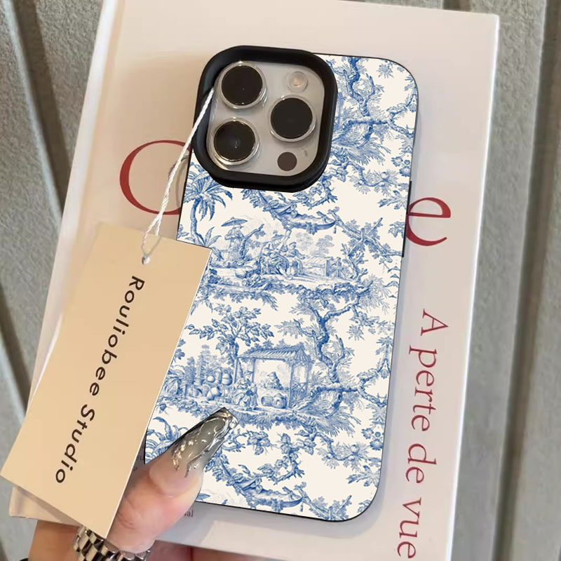 ファッションブルーホワイト磁器風スマホケース iPhone  - Phone Cases Trending のレビューと価格