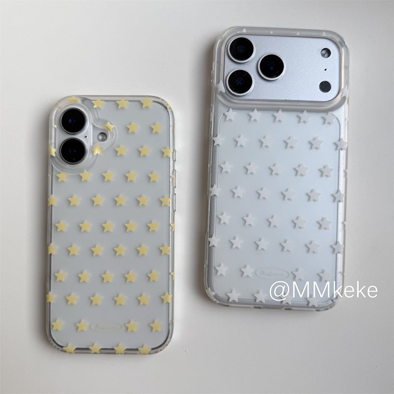 韓国風イエロー＆ホワイトスター柄iPhoneケース iPho - Phone Cases Yellow のレビューと価格