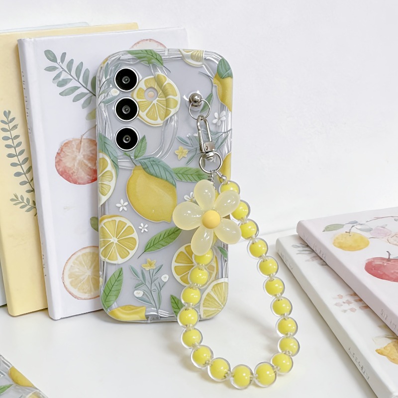 黄色のレモンフラワーランヤード付きスマホケース Samsun - Phone Cases Yellow のレビューと価格