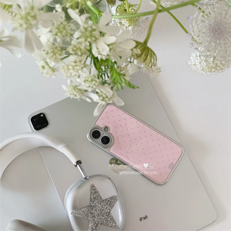 韓国風クリームピンク水玉アートファッション漫画クリエイティブ - Phone Cases Drawing のレビューと価格