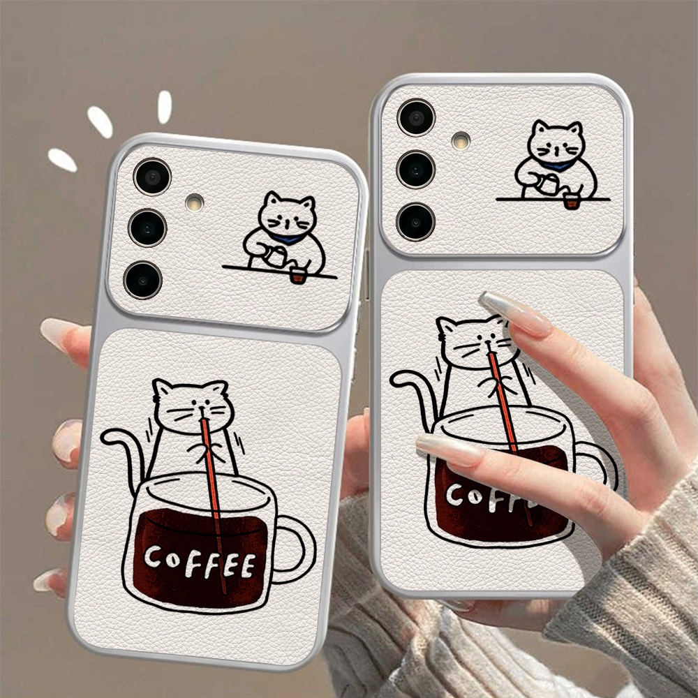 コーヒーと可愛い猫柄のスマホケース Samsung S26  - Phone Cases For Samsung のレビューと価格