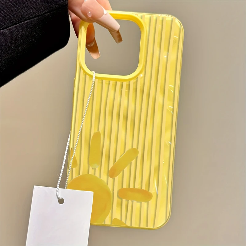 黄色のストライプ太陽柄スマホケース iPhone 16 15 - Phone Cases Yellow のレビューと価格