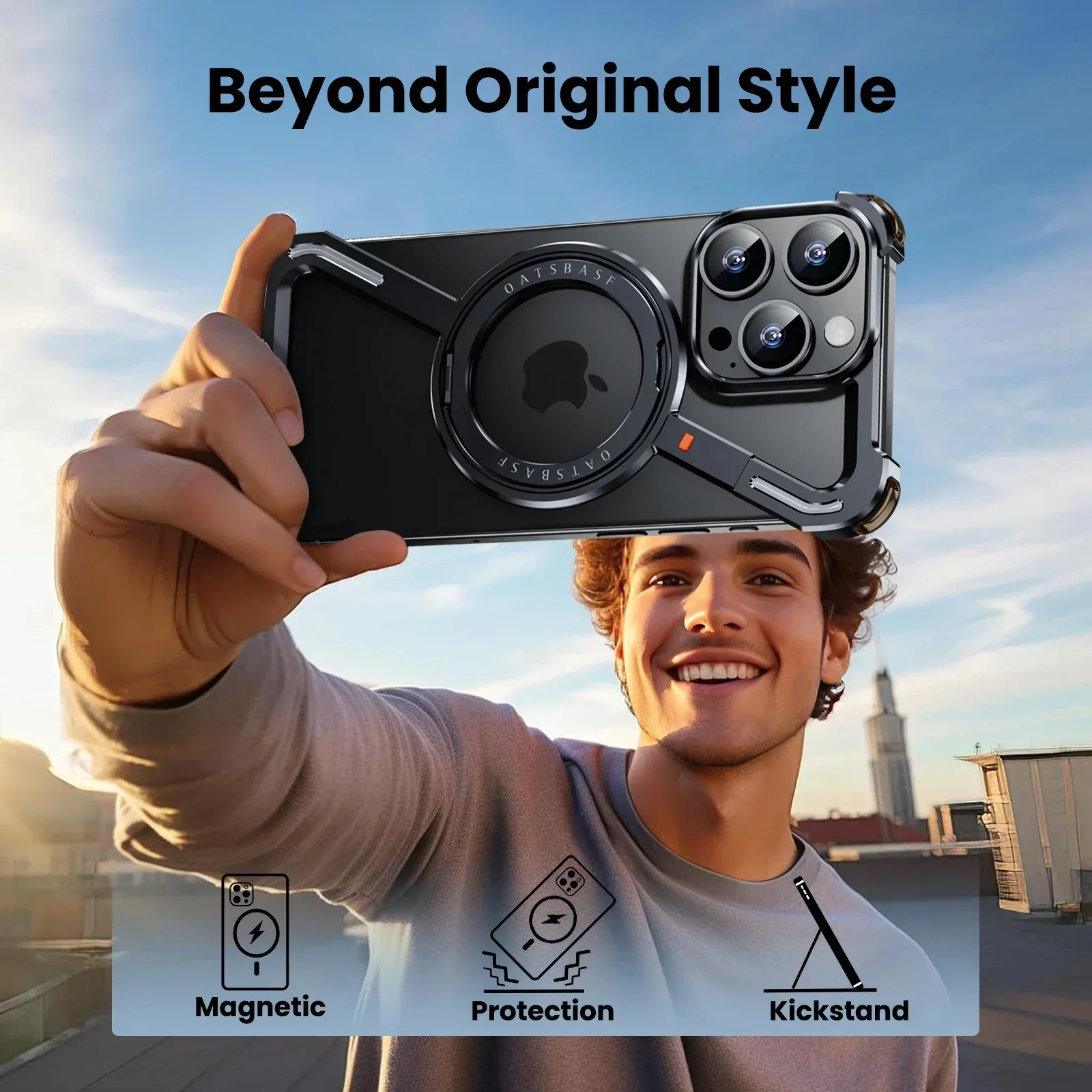 Oatsbasf-z字型の金属製Magsafe電話ケース、電 - Phone Cases Nyc のレビューと価格