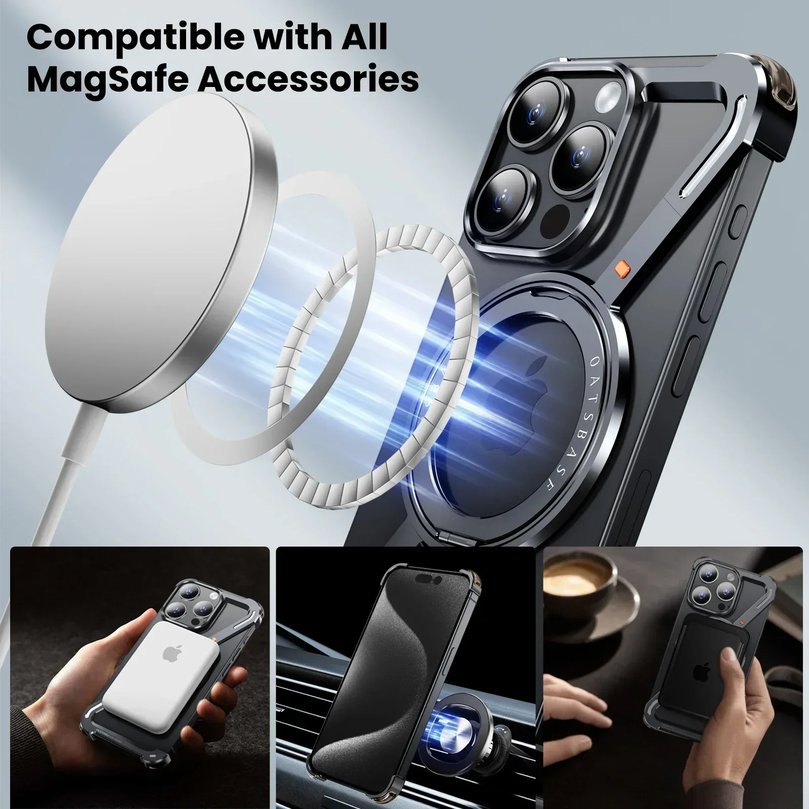 Oatsbasf-z字型の金属製Magsafe電話ケース、電 - Phone Cases Nyc のレビューと価格
