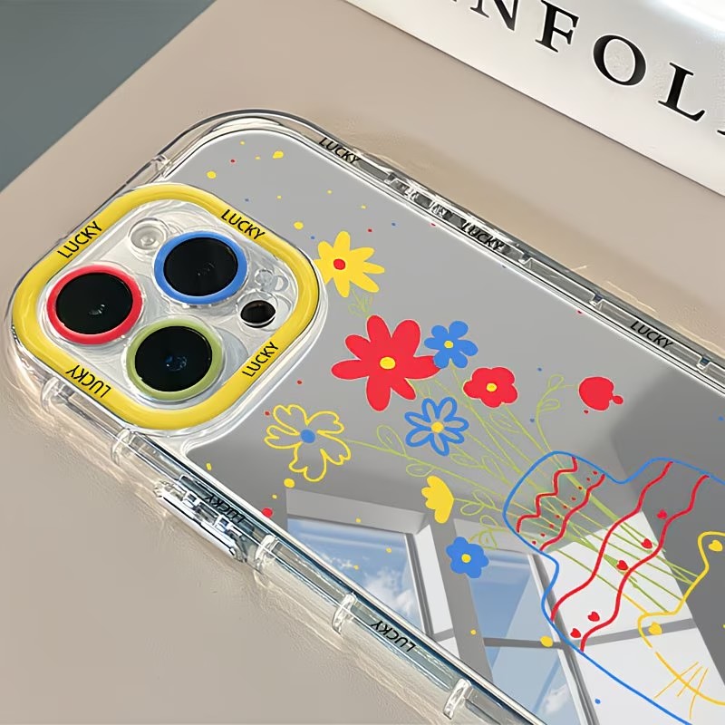 夏のデイジー柄猫花瓶デザインミラー付きスマホケース iPho - Phone Cases Iphone 11 のレビューと価格