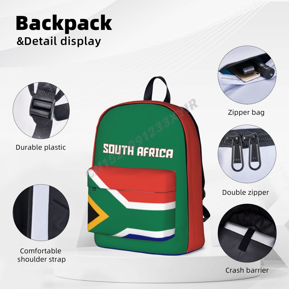 ユニセックスバックパック南アフリカアフリカ国旗ステッチスクー - Phone Cases South Africa のレビューと価格