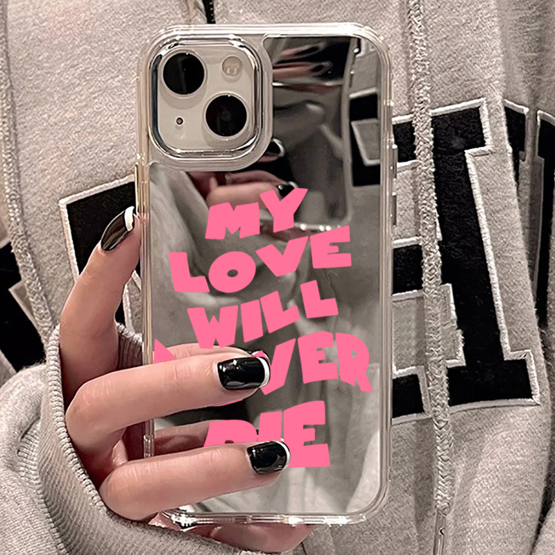 トレンディな名言とカラフルな文字のミラー付きスマホケース i - Phone Cases Trending のレビューと価格