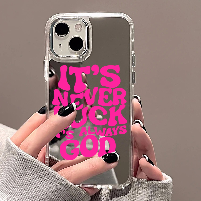 トレンディな名言とカラフルな文字のミラー付きスマホケース i - Phone Cases Trending のレビューと価格