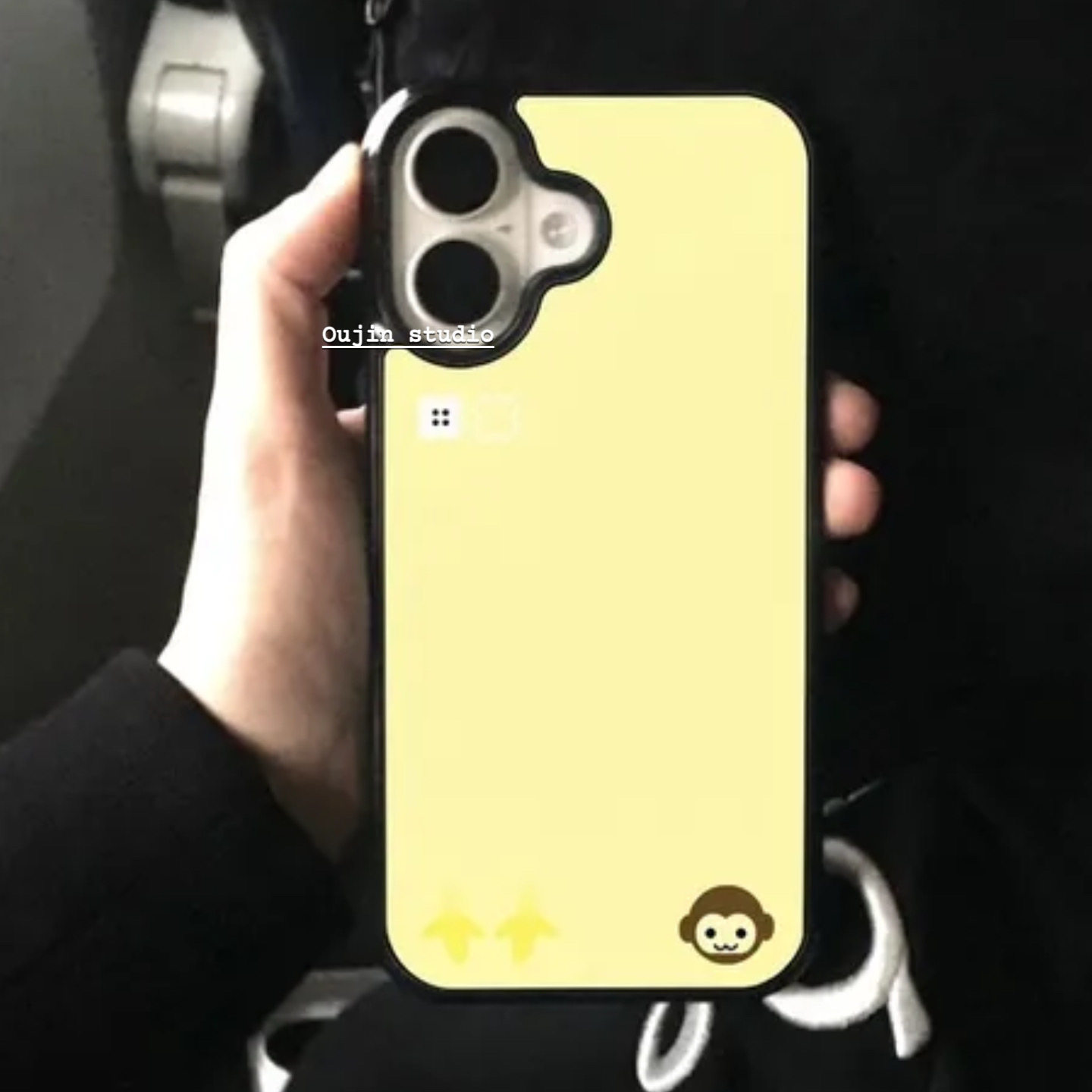 韓国のインスブラウンイエローバナナモンキー可愛い漫画風スマホ - Phone Cases Yellow のレビューと価格