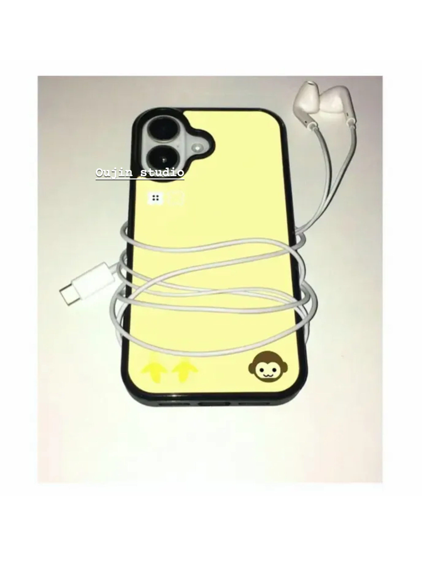 韓国のインスブラウンイエローバナナモンキー可愛い漫画風スマホ - Phone Cases Yellow のレビューと価格