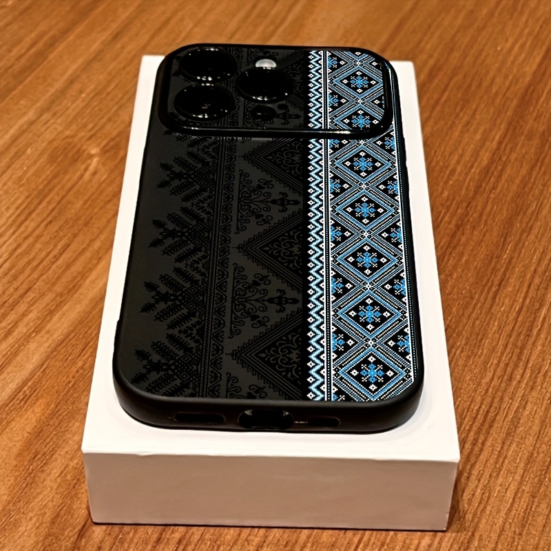 ヴィンテージトーテム柄耐衝撃ブラックウィンドウフォンケース  - Phone Cases Drawing のレビューと価格