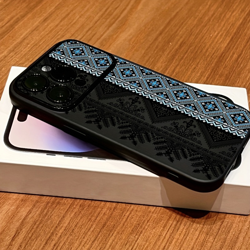 ヴィンテージトーテム柄耐衝撃ブラックウィンドウフォンケース  - Phone Cases Drawing のレビューと価格