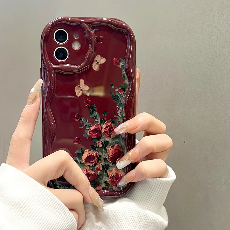 レトロな油絵風花柄スマホケース iPhone 17 16 1 - Phone Cases Drawing のレビューと価格