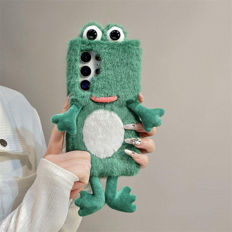 ぬいぐるみカエルのスマホケース、かわいい緑色の動物3Dソフト - Phone Cases Samsung Galaxy のレビューと価格