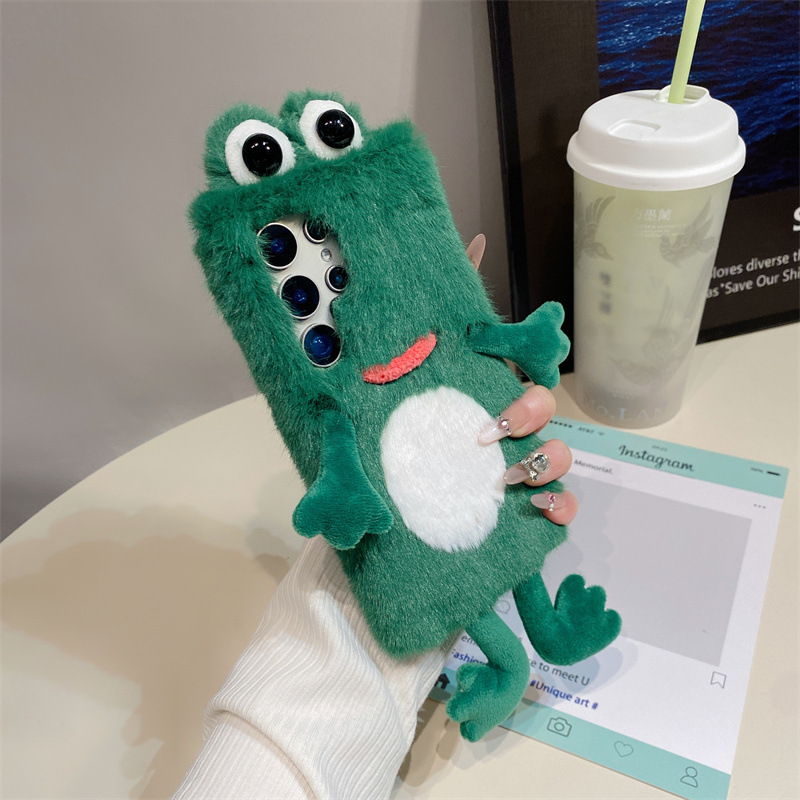 ぬいぐるみカエルのスマホケース、かわいい緑色の動物3Dソフト - Phone Cases Samsung Galaxy のレビューと価格