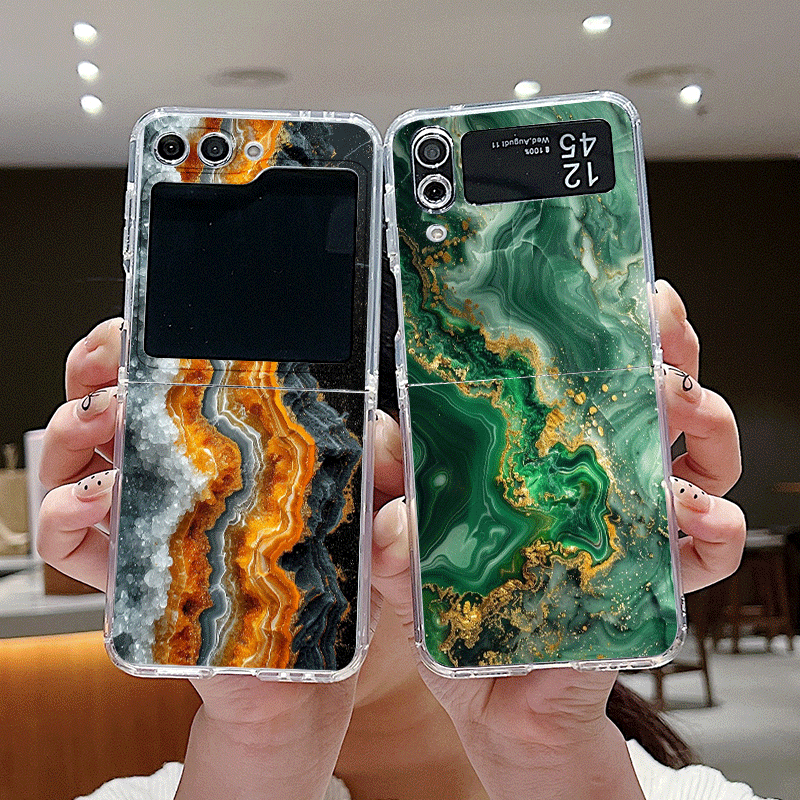 芸術的なカラフルな大理石模様のクリアフォンケース、Samsu - Phone Cases Z Fold 4 のレビューと価格