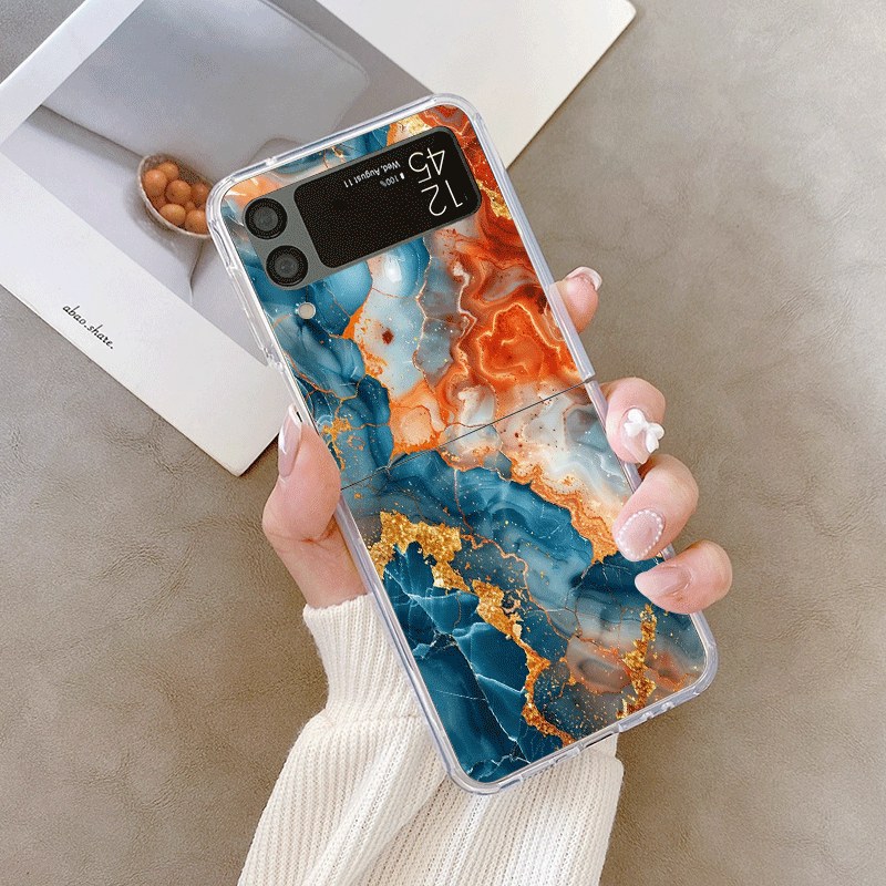 芸術的なカラフルな大理石模様のクリアフォンケース、Samsu - Phone Cases Z Fold 4 のレビューと価格