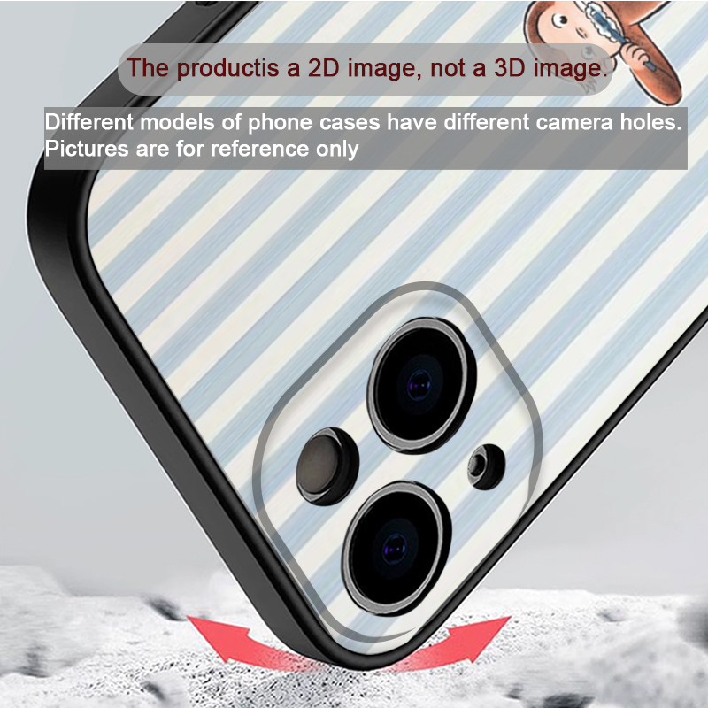 漫画風ストライプ柄の猿が猫を抱くiPhoneケース iPho - Phone Cases Iphone 11 のレビューと価格